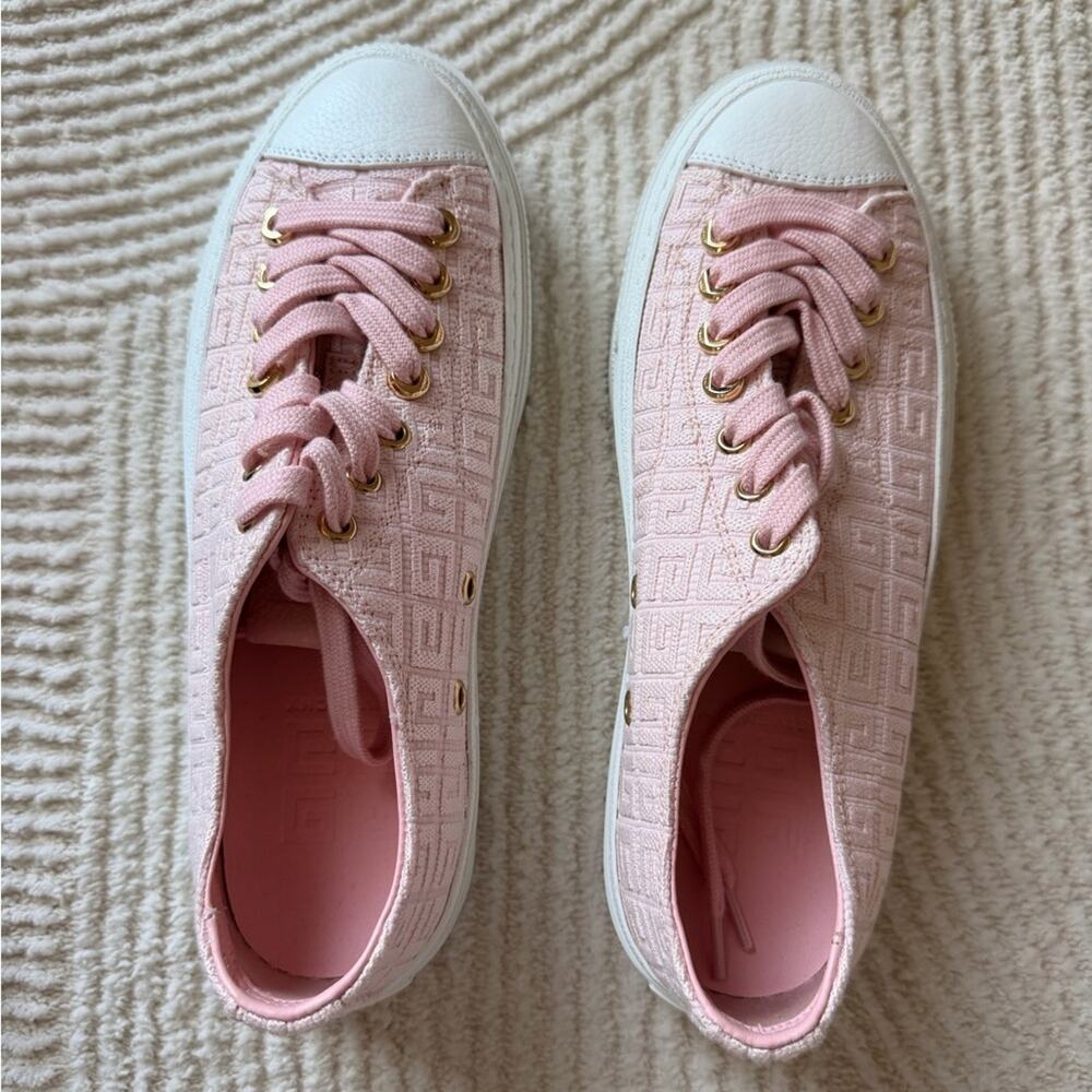Givenchy Pink Low-Top Logo-Embossed Canvas Sneakers